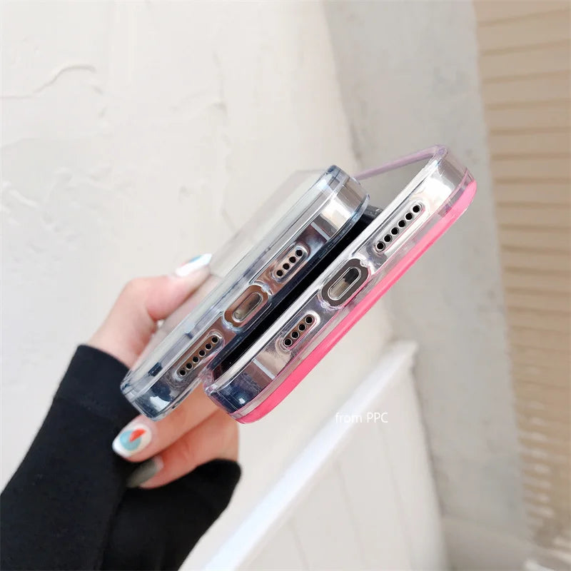 Luminous Quicksand Phone Case for Iphone 16 15 17 Pro Max Night Glow Gloss Dynamic Sand Liquid Back Cover Shell Hull Women Coque
