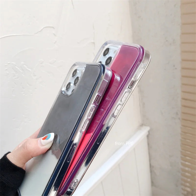 Luminous Quicksand Phone Case for Iphone 16 15 17 Pro Max Night Glow Gloss Dynamic Sand Liquid Back Cover Shell Hull Women Coque